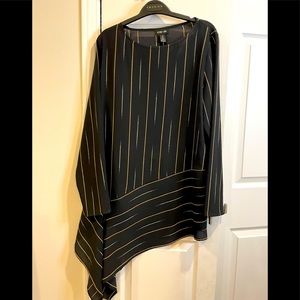 Ronen Chen asymmetric striped long sleeve top.